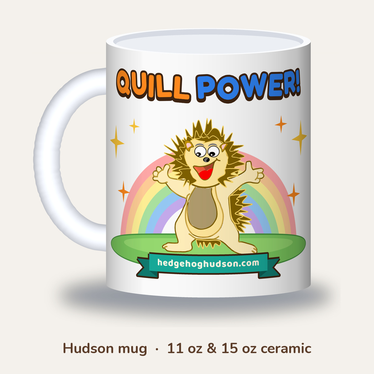 Hedgehog Hudson Quill Power mug